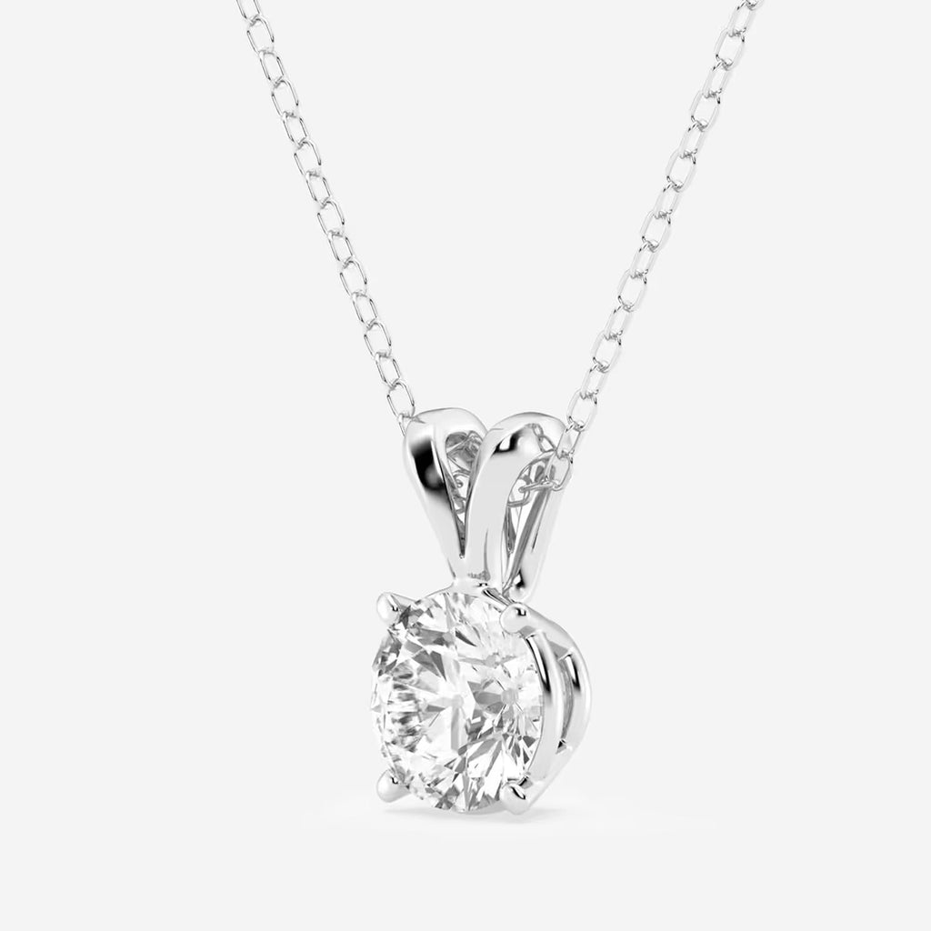 0.75 CTW Round Lab Grown Diamond Split Bail Solitaire Pendant in 14K White Gold Over Sterling-1