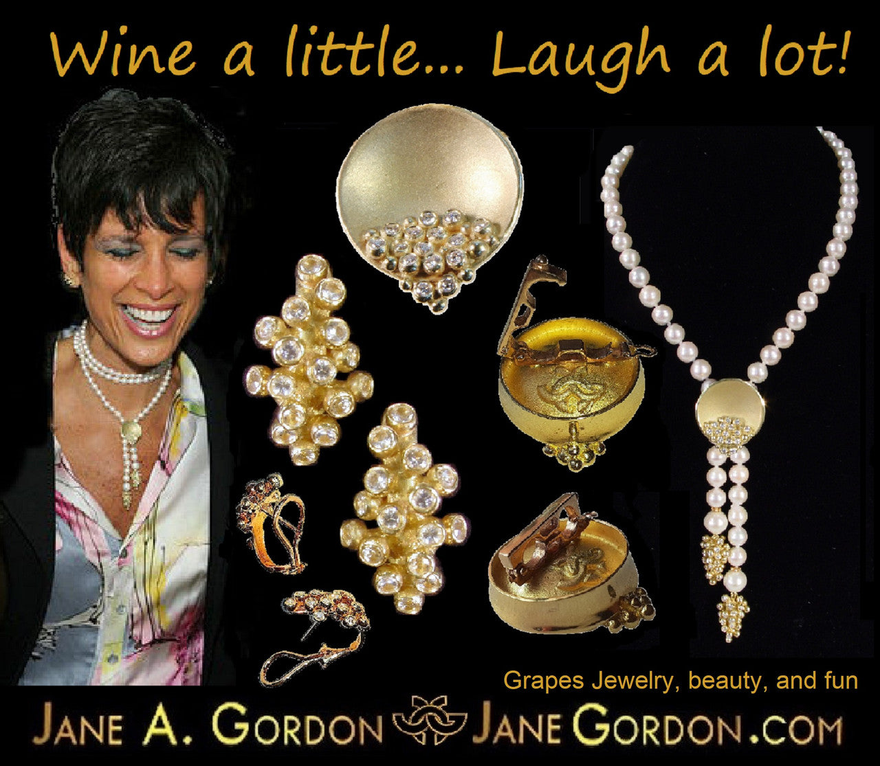 Grapes Drop Earrings: 14K Gold with Diamonds