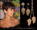 Grapes Drop Earrings: 14K Gold with Diamonds