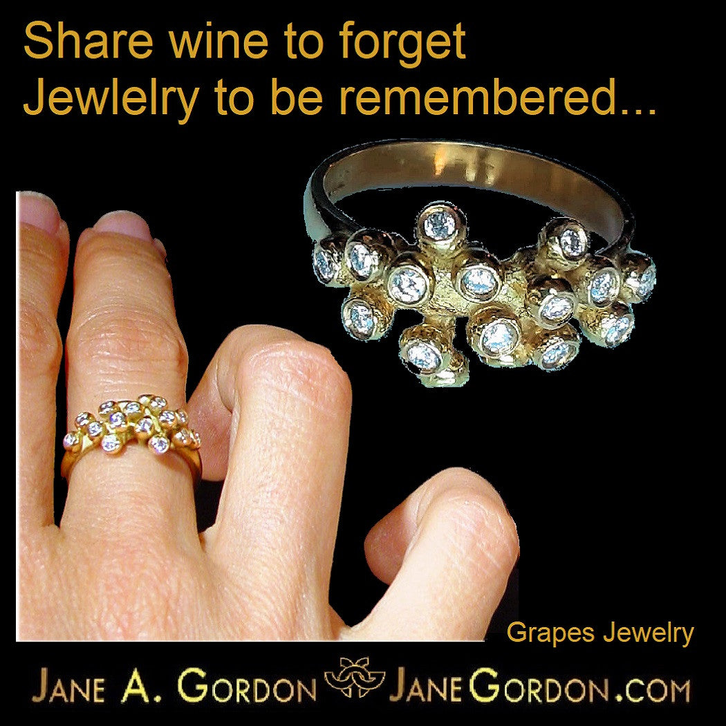 Grapes Drop Earrings-18K Gold and Diamonds