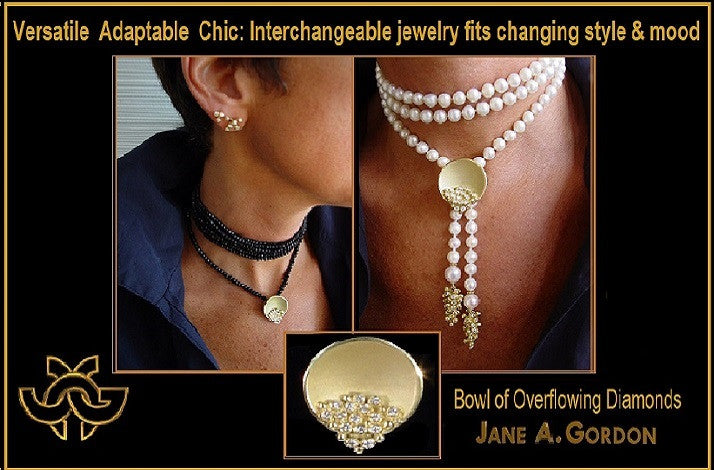 Bowl of Overflowing Diamonds Necklace or Pearl Enhancer-large-18K gold