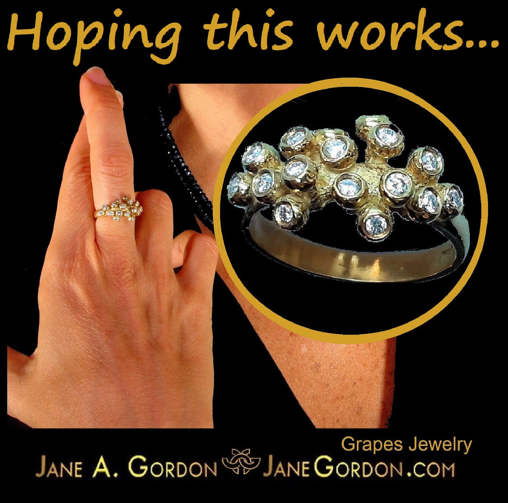 Grapes Drop Earrings-18K Gold and Diamonds