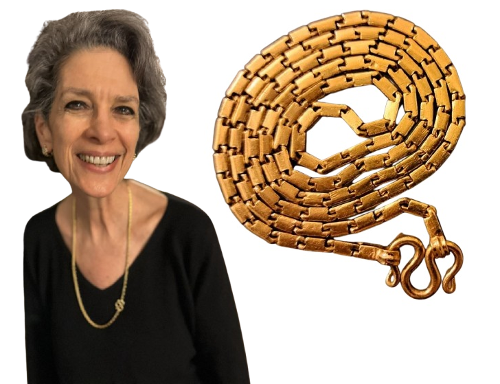 Stunning Baht Chain Necklace from Thailand- 24K Gold, 27" long- Unisex