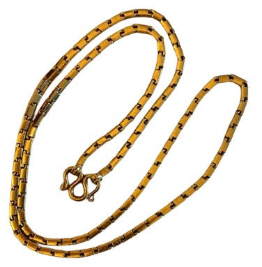 Stunning Baht Chain Necklace from Thailand- 24K Gold, 27" long- Unisex