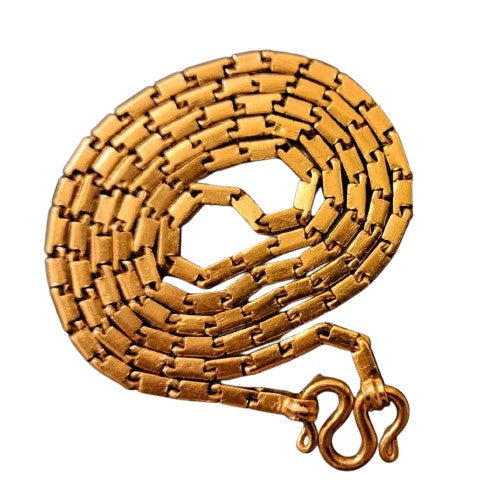 Stunning Baht Chain Necklace from Thailand- 24K Gold, 27" long- Unisex