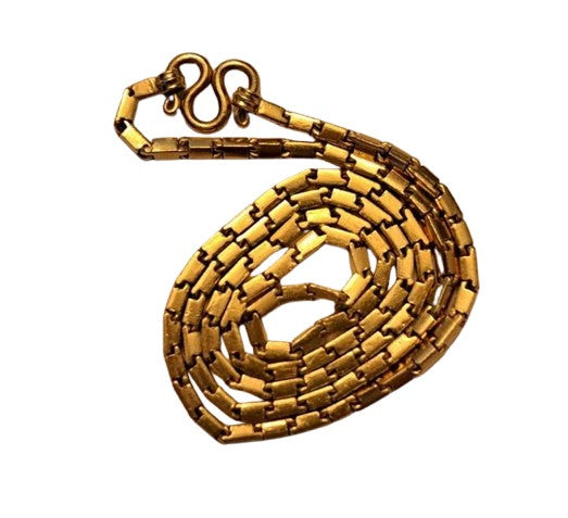 Stunning Baht Chain Necklace from Thailand- 24K Gold, 27" long- Unisex