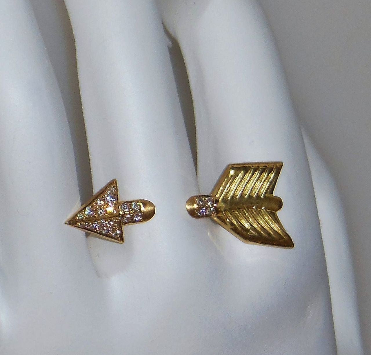 Custom Design: Illusion Piercing Arrow Ring-14K gold & diamonds