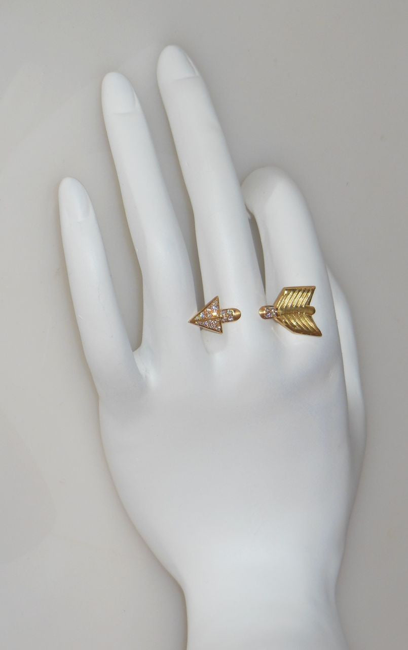 Custom Design: Illusion Piercing Arrow Ring-14K gold & diamonds