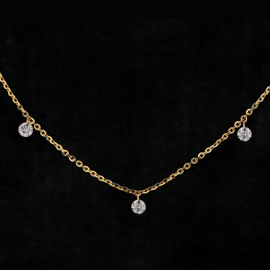 Casey Five Diamond Floating Necklace-1