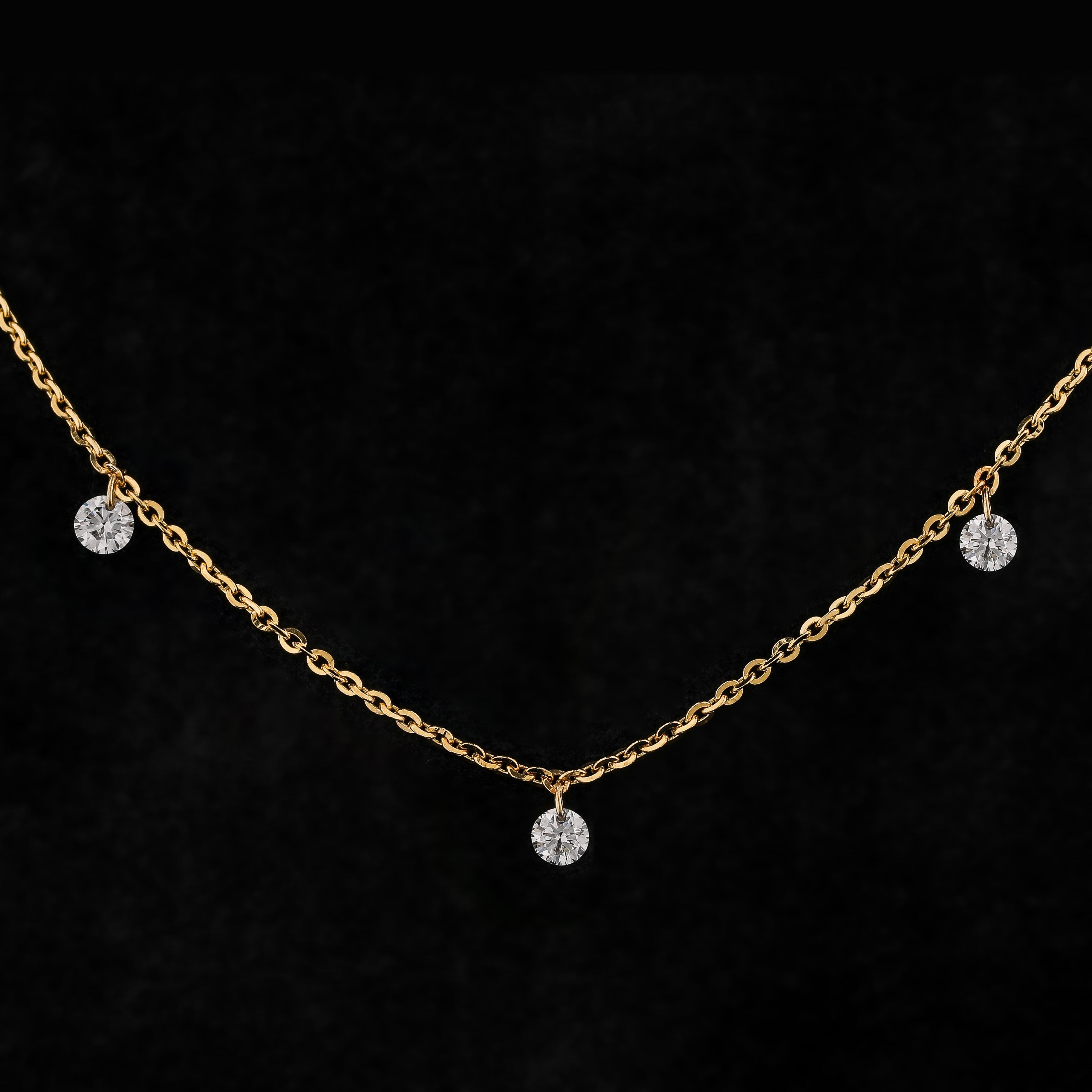 Casey Five Diamond Floating Necklace-1