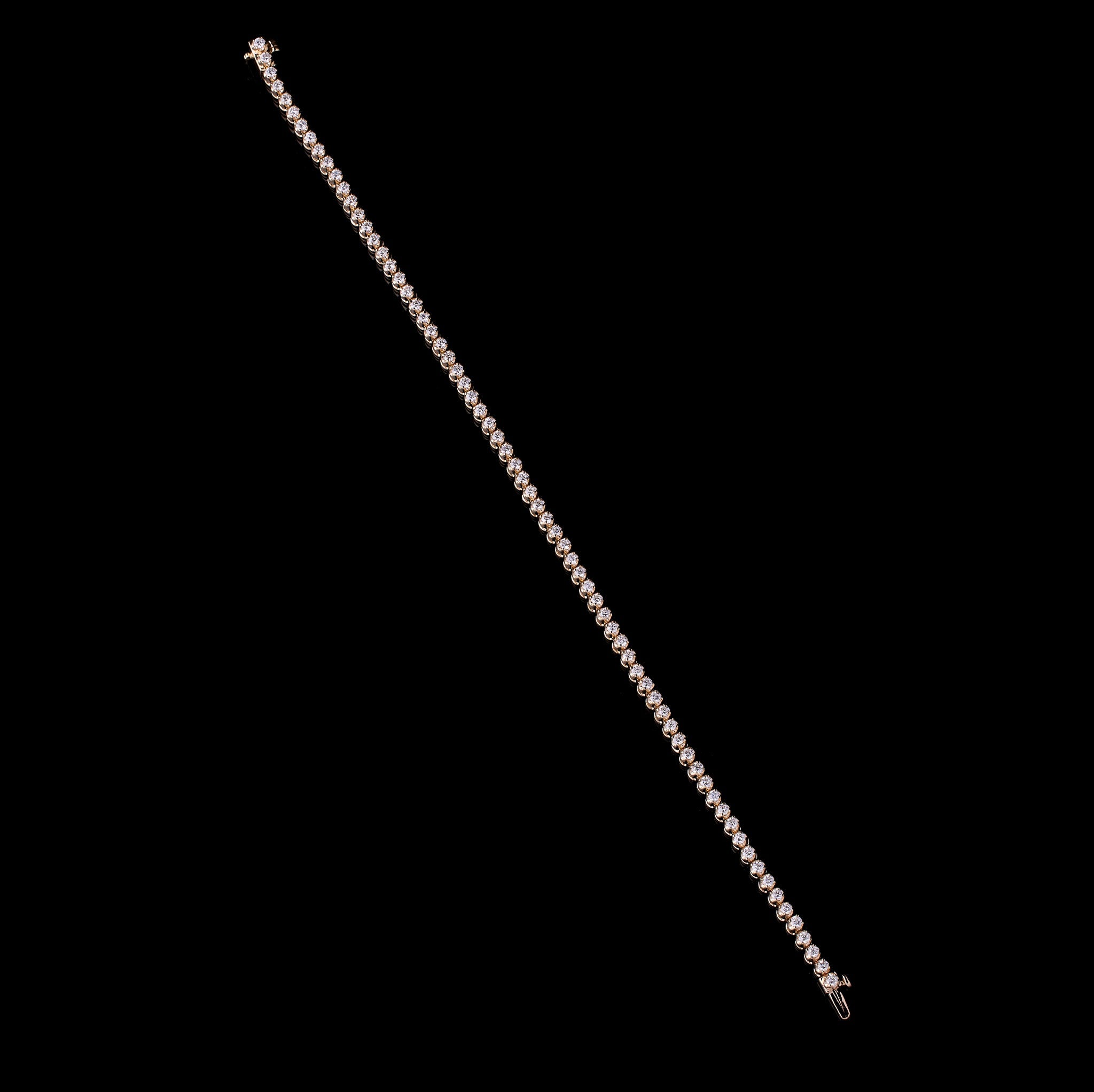 Round Bezel Tennis Bracelet - Gold-2