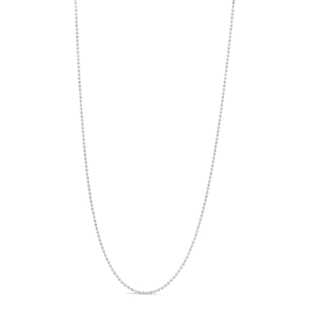.925 Sterling Silver 0.7mm Slim and Dainty Unisex 18" Inch Ball Bead Chain Necklace-0