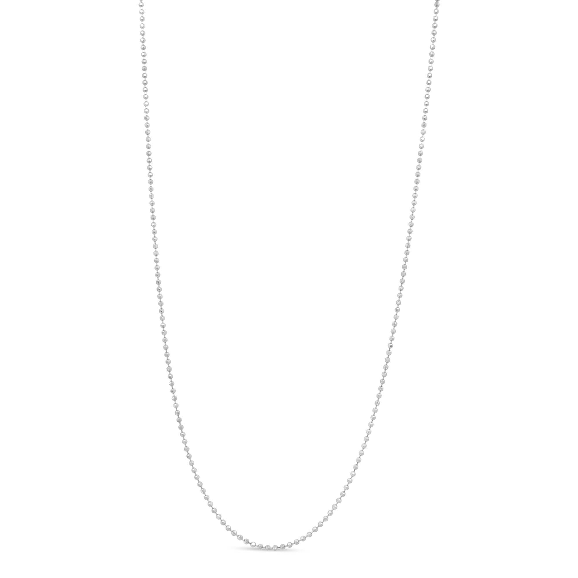 .925 Sterling Silver 0.7mm Slim and Dainty Unisex 18" Inch Ball Bead Chain Necklace-0
