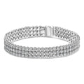 18K White Gold 5.00 Cttw Natural Diamond 3 Row Link Tennis Bracelet (G-H Color, VS1-VS2 Clarity) - 7.25" Inches-0