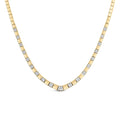 14K Yellow Gold 4/5 Cttw Diamond Cluster and Bar Set Link 3.5 MM Chain Necklace (G-H Color, VS1-VS2 Clarity) - 16" Inches-0