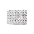 14k White Gold 4.0 Cttw Diamond 5 Row Ring Band (I-J Color, I1-I2 Clarity)-0