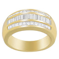 14K Yellow Gold 1ct. TDW Princess and Baguette-Cut Diamond Ring(H-I, SI1-SI2)-0