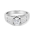 14K White Gold 1 1/4 Cttw Princess Cut Diamond Channel Set Engagement Ring (H-I Color, SI1-SI2 Clarity)-0
