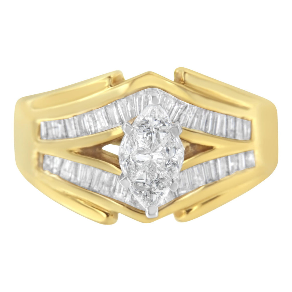 14KT Two-Toned Gold Diamond Cocktail Ring (1 cttw, H-I Color, SI1-SI2 Clarity)-0