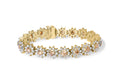 14K Yellow Gold 8.00 Cttw Champagne Diamond Floral Cluster Halo Link Bracelet (H-I Color, I1-I2 Clarity)-0