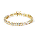 18K Yellow Gold 4.0 Cttw Round-Cut Diamond S-Link 7" Inch Tennis Bracelet (I-J Color, SI1-SI2 Clarity)-0