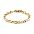 14K Yellow Gold 2 1/2 Cttw Princess-Cut Diamond Link Tennis Bracelet (H-I Color, SI2-I1 Clarity) - 7.25"-0