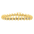 14K Yellow Gold Round-Cut Diamond 'S' Bracelet (6.00 cttw, Brown Color, I1-I2 Clarity)-0