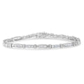 10K White Gold Geometric Pattern Diamond Tennis Bracelet (3 cttw, H-I Color, SI2-I1 Clarity)-0