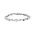14K White Gold 2.0 Cttw Baguette and Princess-Cut Diamond Tennis Bracelet (H-I Color, SI1-SI2 Clarity) - 7"-0