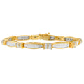 14K Yellow Gold Princess and Baguette Cut Diamond Beaded Bracelet (3.00 cttw, H-I Color, SI1-SI2 Clarity)-0
