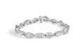 14K White Gold 2.00 Cttw Diamond Swirl and Pear Shape Link Bracelet (I-J Color, I2-I3 Clarity) - 7"-0