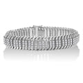 14K White Gold 5.0 Cttw Round Brilliant Cut Diamond 7" S Wave Serpentine Tennis Bracelet (H-I Color, I1-I2 Clarity)-0
