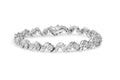 14K White Gold 2.00 Cttw Diamond Cluster and Spiral Link Bracelet (I-J Color, I1-I2 Clarity) - 7"-0