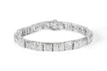 10K White Gold Round and Baguette Cut Diamond Bracelet (2.00 cttw, H-I Color, I2-I3 Clarity)-0