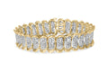 10K Yellow Gold 4.00 Cttw Pave Diamond Classic Link 7" Bracelet (I-J Color, I2-I3 Clarity)-0