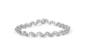 10K White Gold 2.00 Cttw Round-Cut and Baguette-Cut Diamond Floral Design Swirl Link 7" Bracelet (I-J Color, I1-I2 Clarity)-0