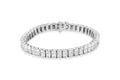 14K White Gold 5.00 Cttw Invisible Set Princess-Cut Diamond Belt and Buckle Tennis 7" Bracelet (H-I Color, SI1-SI2 Clarity)-0