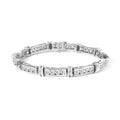 14K White Gold 6 3/4 Cttw Diamond 4 Stone Link Bracelet (H-I Color, I1-I2 Clarity) - 7" Inches-0