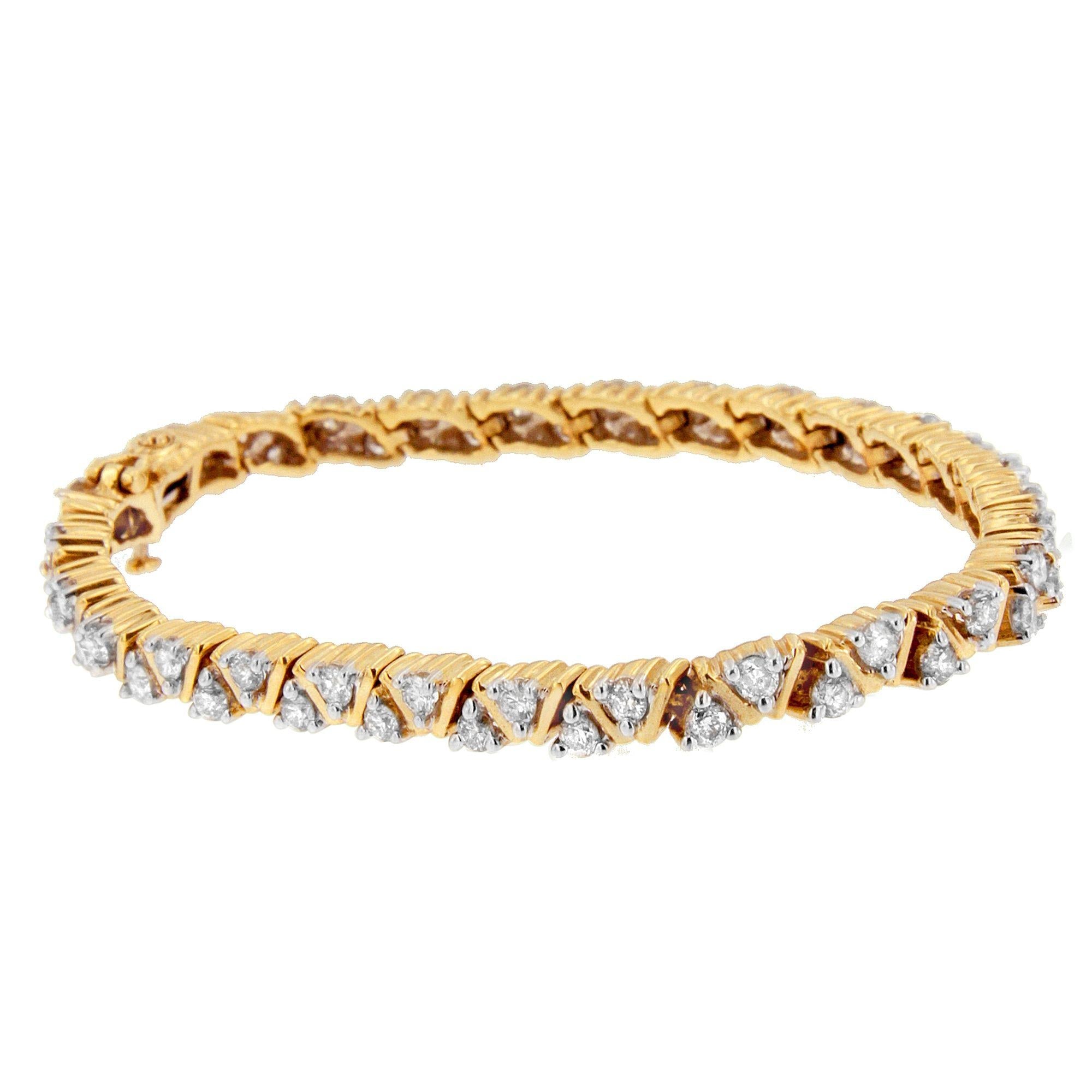 14K Yellow Gold Round-Cut Diamond Bracelet (4.00 cttw, H-I Color, I1-I2 Clarity)-0