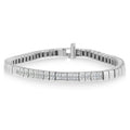 14K White Gold Princess Cut Diamond Bracelet (1.00 cttw, H-I Color, SI1-SI2 Clarity)-0