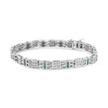 14K White Gold Princess-Cut white and Blue Diamond Fashion Bracelet(3.00 cttw,H-I Color,SI1-SI2 Clarity)-0