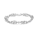 .925 Sterling Silver 1.0 Cttw Diamond Infinity Loop and Swirl Link Bracelet (I-J Color, I2-I3 Clarity) - 7.25" Inches-0