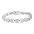 .925 Sterling Silver 1.0 Cttw Diamond Nested Circle Miracle Set Open Wheel 7" Fashion Link Bracelet (I-J Color, I3 Clarity)-0