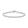 .925 Sterling Silver 1/10 Cttw Round-Cut Diamond Pear Link 7.25" Bracelet (I-J Color, I2-I3 Clarity)-0