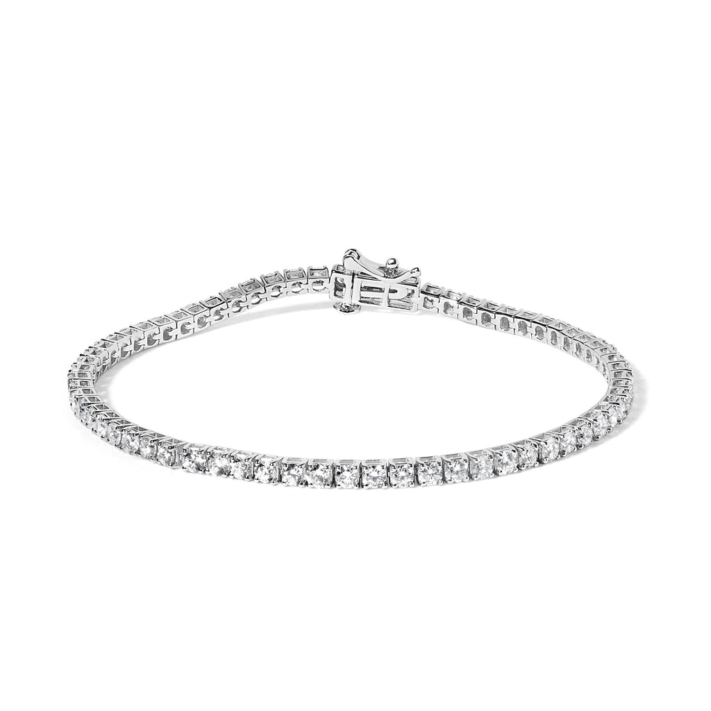 14K White Gold Classic Lab-Grown Diamond Tennis Bracelet (F-G Color, VS2-SI1 Clarity) - 7" Inches-1