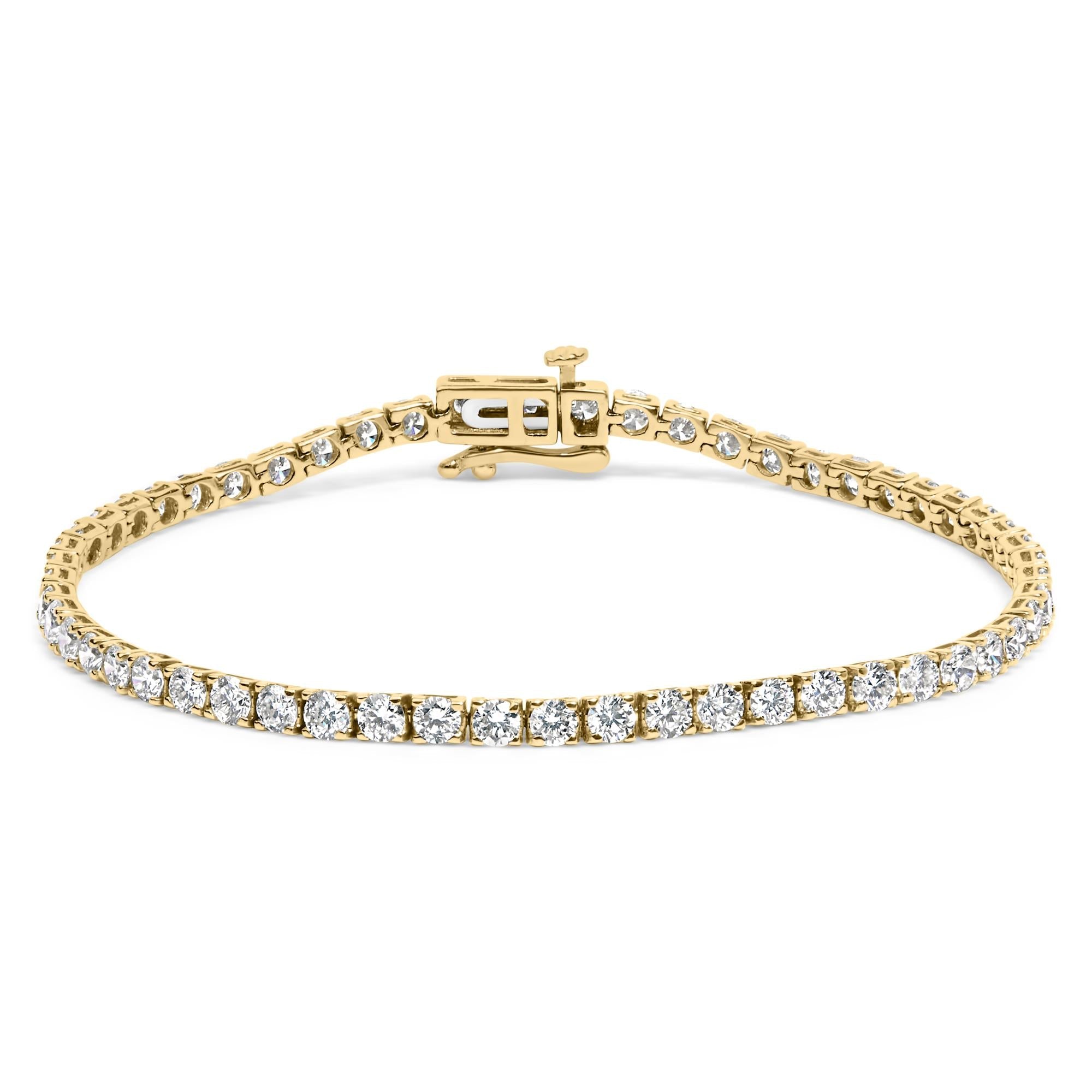 14K Gold 5.0 Cttw Lab Grown Diamond Tennis Bracelet (F-G Color, VS1-VS2 Clarity) - 7.25" Inches-1