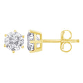 18K Yellow Gold 1-1/2 Cttw Round Brilliant-Cut Near Colorless Diamond Classic 6-Prong Stud Earrings (H-I Color, I1-I2 Clarity)-0