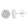 14k White Gold 1 cttw Diamond Halo Stud Earrings (I-J Clarity, I1-I2 Color)-0