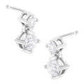 14K White Gold 1 cttw Double Diamond Stud Earrings (H-I Clarity, SI2-I1 Color)-0