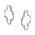 .925 Sterling Silver 1.0 cttw Diamond 4 Leaf Clover Shape Hoop Earrings(I-J Color, I3 Clarity)-0